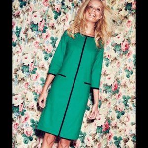 Boden Skirt 6 Black Gray Trim Wool Blend Shift